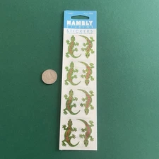 Vtg Hambly Glitter Geckos Sticker Lot - Lizard Chameleon Holographic