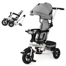 5-in-1 Folding Trike for Toddlers 1-5 Years Old w/ Safety Harness Storage