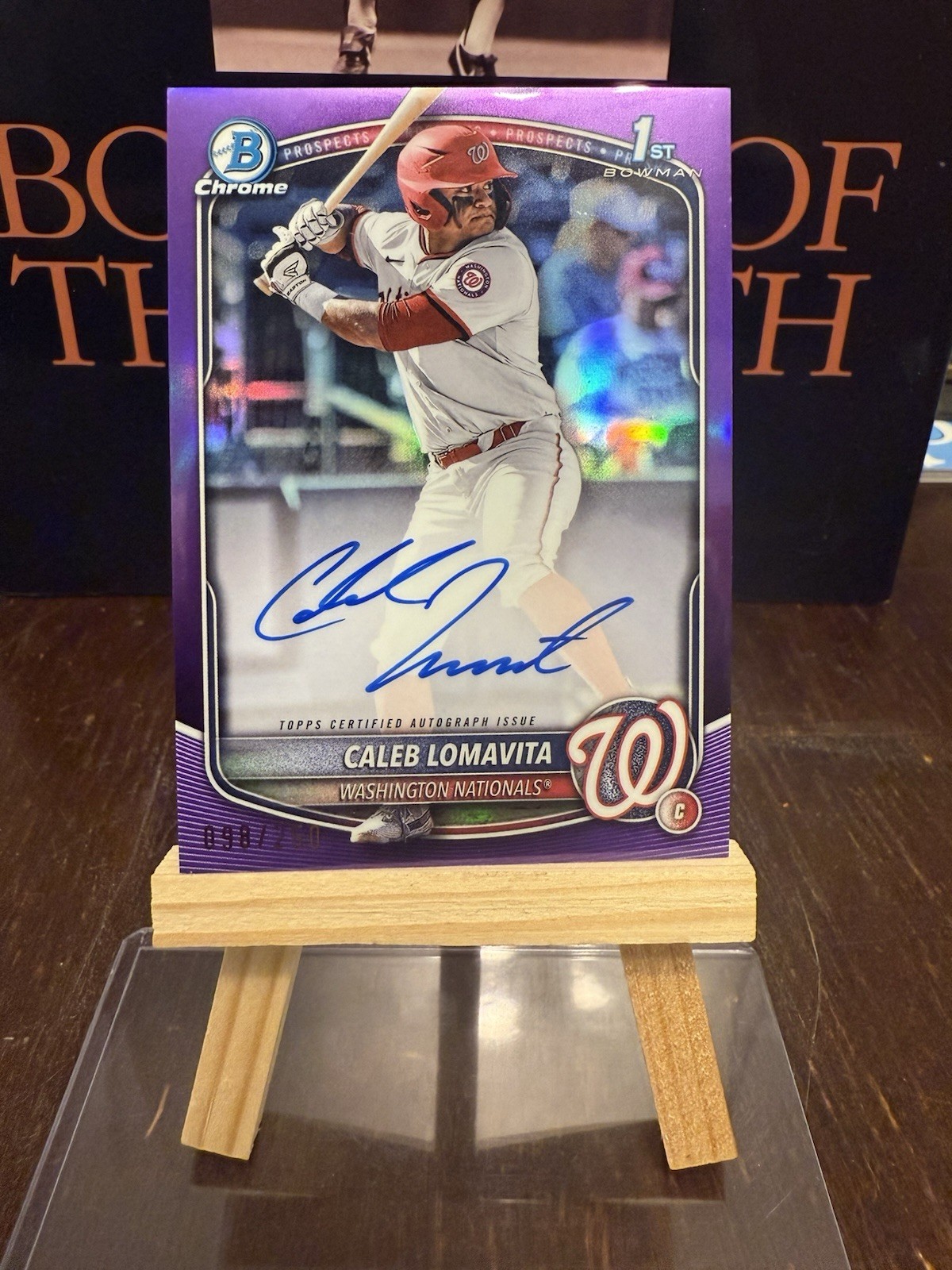 Caleb Lomavita 2025 Bowman Chrome Auto Purple Refractor 1st Prospect /250