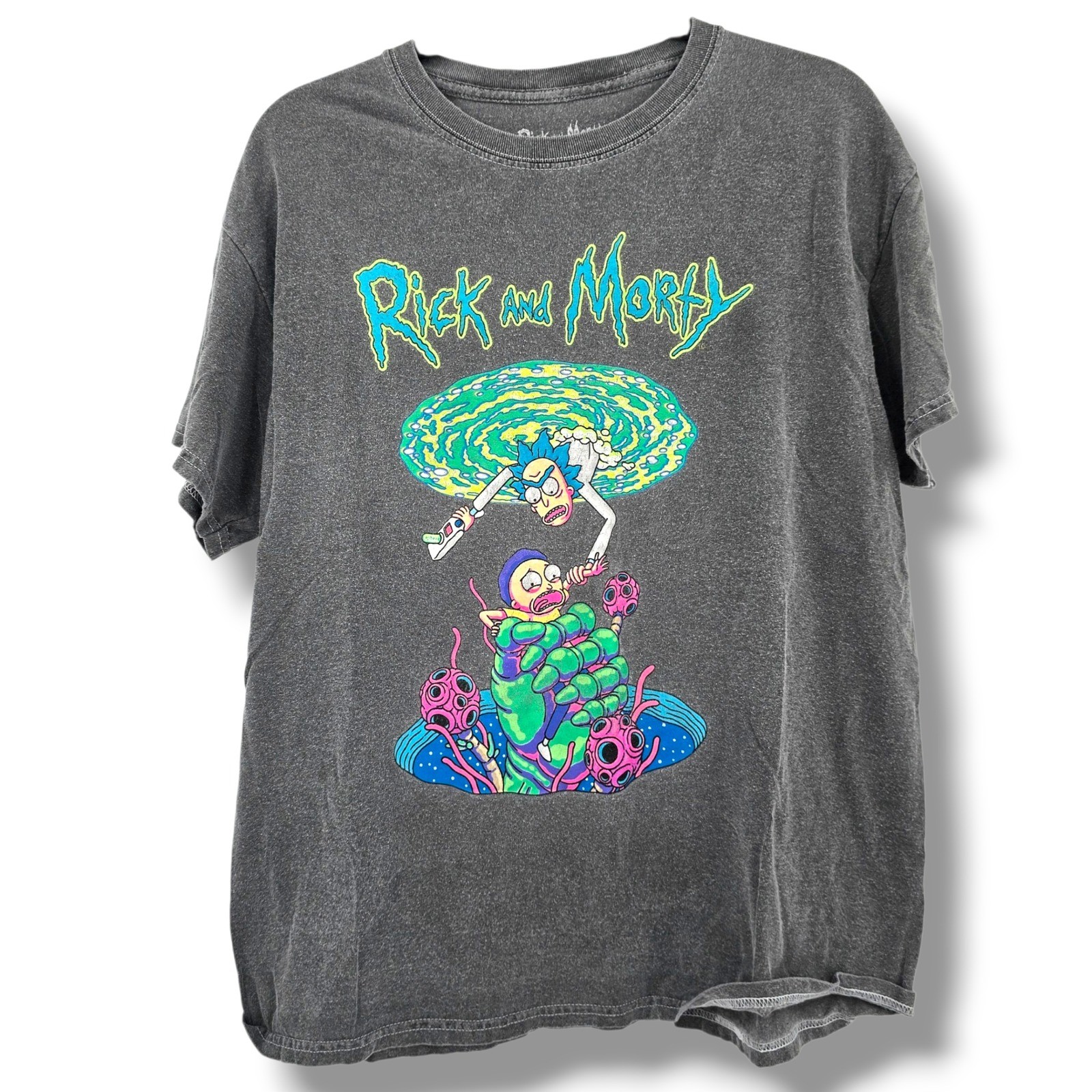 Rick and Morty Adult Swim Graphic T-Shirt Gray Cartoon Network Mens M/L