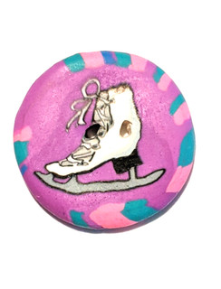 Polymer Clay Ice Skate. Cross Cut Cane. Medium.
