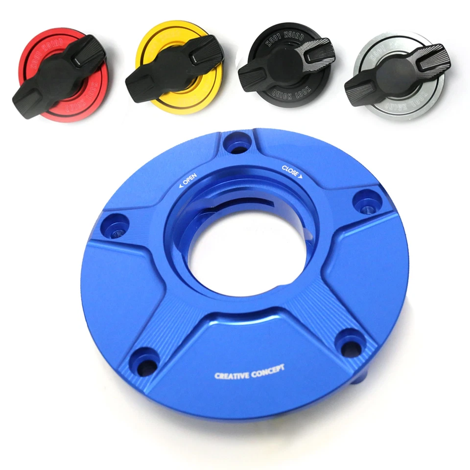 Tapa de gasolina sin llave CNC FCR 1/4 azul para Ducati Desmosedici RR todo el año Foto 2 de 4