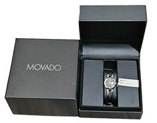 Movado Women’s Amorosa Black Dial Stainless Steel Watch - 0607131 ($595 MSRP)