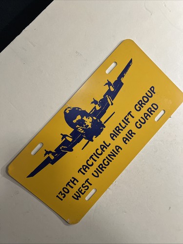 VINTAGE 130th Tactical Airlift Group WEST VIRGINIA AIRGUARD License Plate NICE!