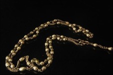 VINTAGE STERLING SILVER BEADS CHAIN HOOK NECKLACE  LT