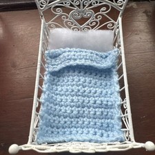 12th Scale Hand crochet Cot Cover blanket 