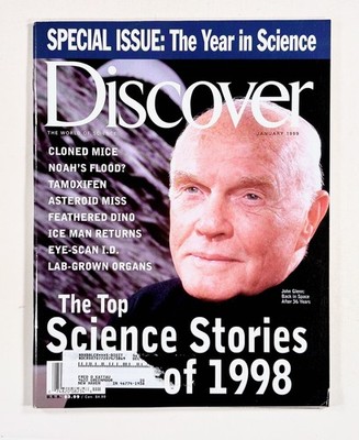 1999 Jan DISCOVER Year in Science DINOSAUR FEATHERS Human Genome MICE CLONED &c