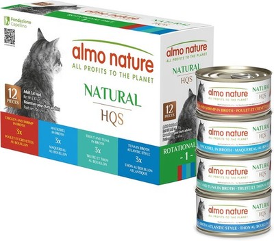 Almo Nature: HQS Natural Cat Pack 2 - (12) 2.47oz Can, Adult Cat Wet Canned Food