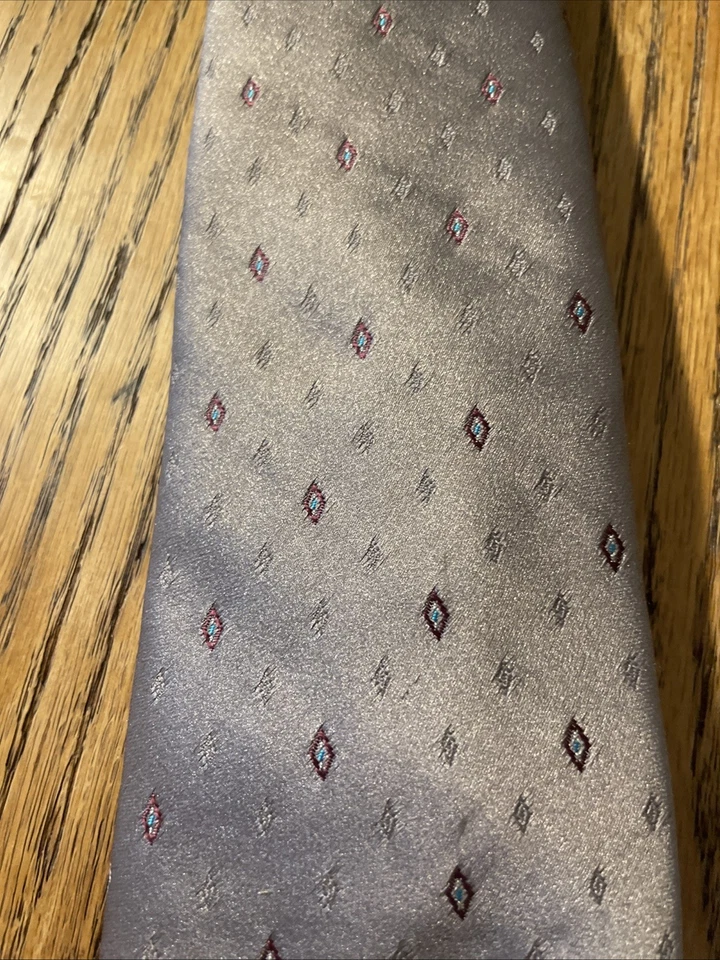 Corbata geométrica de seda Buckingham usada en excelente estado para hombre Foto 3 de 4