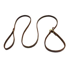 5.6ft Leather Dog Leash Real Leather Slip Lead for Medium Large Dogs Adjustab...