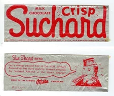 1940s Suchard Crisp candy bar wrapper 7/8 oz -Wilbur Suchard Littiz Pennsylvania