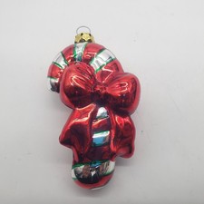 Candy Cane Blown Glass Hand Painted Christmas Ornament 4" 8121