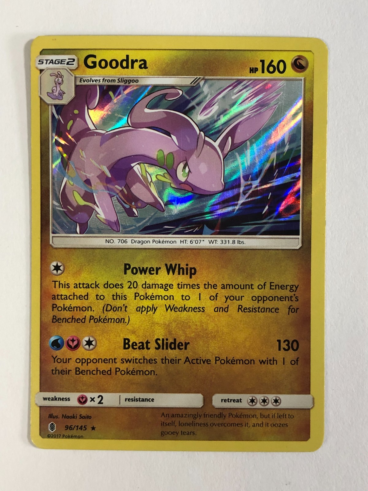 Pokemon TCG Guardians Rising Holographic Goodra 96/145 Light Played 