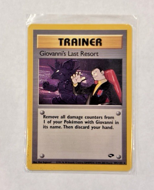 GIOVANNI'S LAST RESORT *Rare* (NM/LP) - Gym Challenge 105/132 Pokemon TCG Card