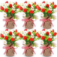 6 Pack Small Strawberry Table Centerpieces Decoration Spring Fake Artificial ...