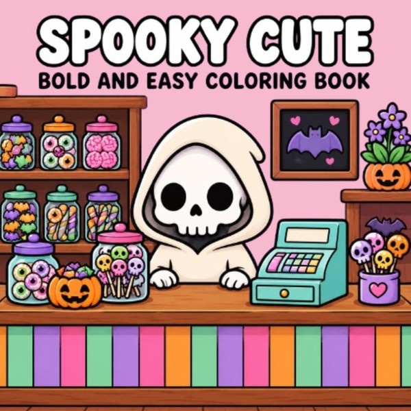 Malbuch Halloween: 50 Kawaii Designs FüR Kinder & Erwachsene, Gruselige Motive-image