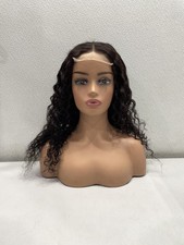 Metanuclia Hair Natural Black Water Wave Human Hair 4x4 Lace Front Wig, 18"
