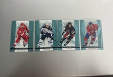 Upper Deck Artifacts 2026-27 Aqua Blue 4 Card Lot Wings, Jets, Canadians.