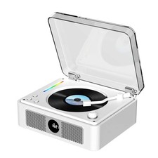 THINKYA TH-A11 CD Player with Bluetooth Receiver Transmitter Retro Design White