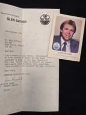 Glen Sather Autographed Hockey Card