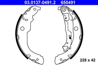 Hinterachse ATE 03.0137-0491.2 Bremsbackensatz FüR CitroËN,Ds,Peugeot