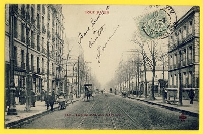 cpa Fleury PARIS 1907 La Rue d'ALESIA à Eulalie BOURGOIGNON de ROYAT