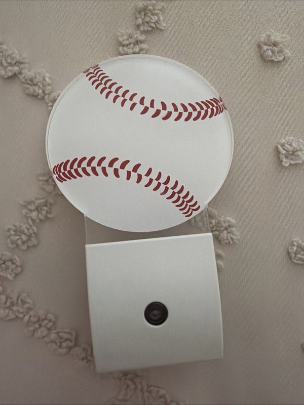 Baseball Night Light,Ball Stitch Line Sports Balls Plug-In Wall Led Night 