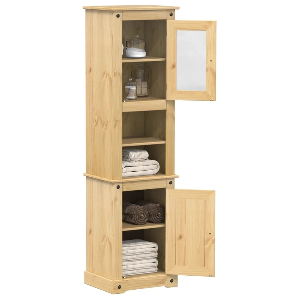 Armoire de salle de bain Corona 50x40x185 cm bois de pin massif vidaXL - Photo 1/4