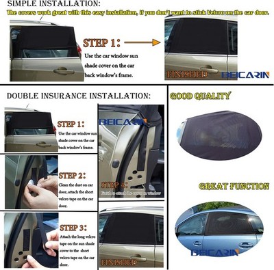 Sombras Ventana Auto Bebe 2 Piezas Protector Sol Malla Transpirable UV Mosquito