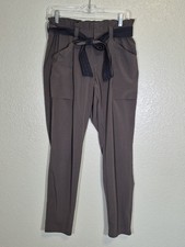 Athleta Paperback Waist Skyline Casual Pant size 6 Reverse Color Belted