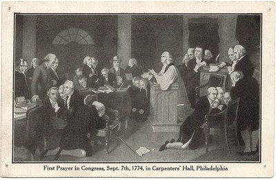 1915 Philadelphia PA Postcard First Prayer in Congress 1774 Carpenters Hall WB