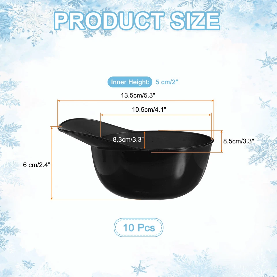 Cuencos de helado de 10 piezas, gorra de béisbol de 8 oz cuenco de helado, negro Foto 2 de 4