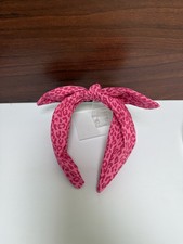 Pink Cheetah Print Homemade Tie Knot Headband Hair Accessory Girls Women