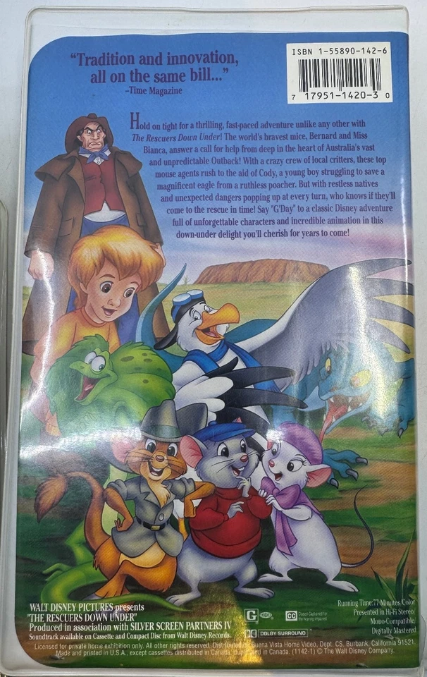 The Rescuers Down Under VHS 1990 Animation Classic Walt Disney - Image 3 of 3