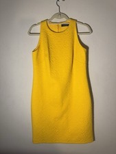 Vtg Ralph Lauren Black Label Yellow Midi Dress Career Work Designer Sz 2 Lined