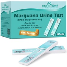 Easy Home Single Drug Screen Test Cannabinoids Urine Test - THC 10 Pack