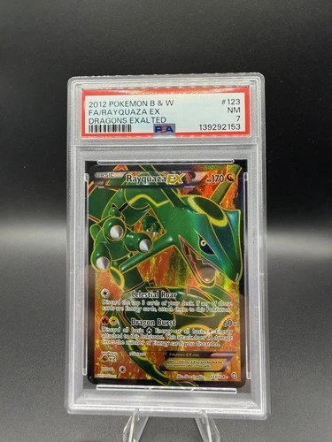 Pokemon Rayquaza EX Full Art Holo Ultra Rare Card Dragons Exalted 123/124