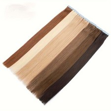 Remy-Hair Shiny Reusable 20-Piece Tape In Hair Extensions - 100 Remy Human Hair