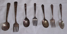 Vintage Child's Silverware Campbell's, Rogers, Nursury Silver Plate Forks  Spoo