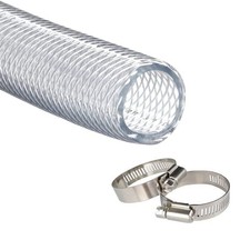 High Pressure Braided Clear Flexible PVC Tubing 3/4" ID,10ft 3/4" ID - 10 ft