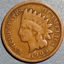 1909 USA 1 Cent Indian Head Cent KM# 90a