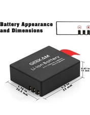 Action Camera Battery Pack, 900mAh Rechargeable Battery2 Pack) 3.33 Wah
