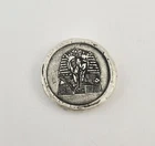 MK Barz 1 oz .999 Silver Hand Poured Button – Pharaoh Skull Egyptian Design