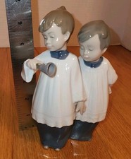 Vintage Lladro NAO Choir Boys With Bell Porcelain Figurine Retired