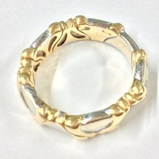 Marina B 18k Yellow White Gold Two Tone Emma Band Ring Italy Made US 8 EU57