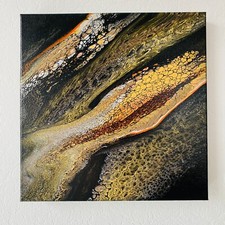 Acryl Pouring Gemälde, Fluid Painting, handgemaltes Unikat - 30x30 cm