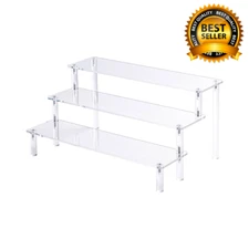 Acrylic Risers Display Stands, 3 Tier Perfume Organizer Shelf & Clear 
