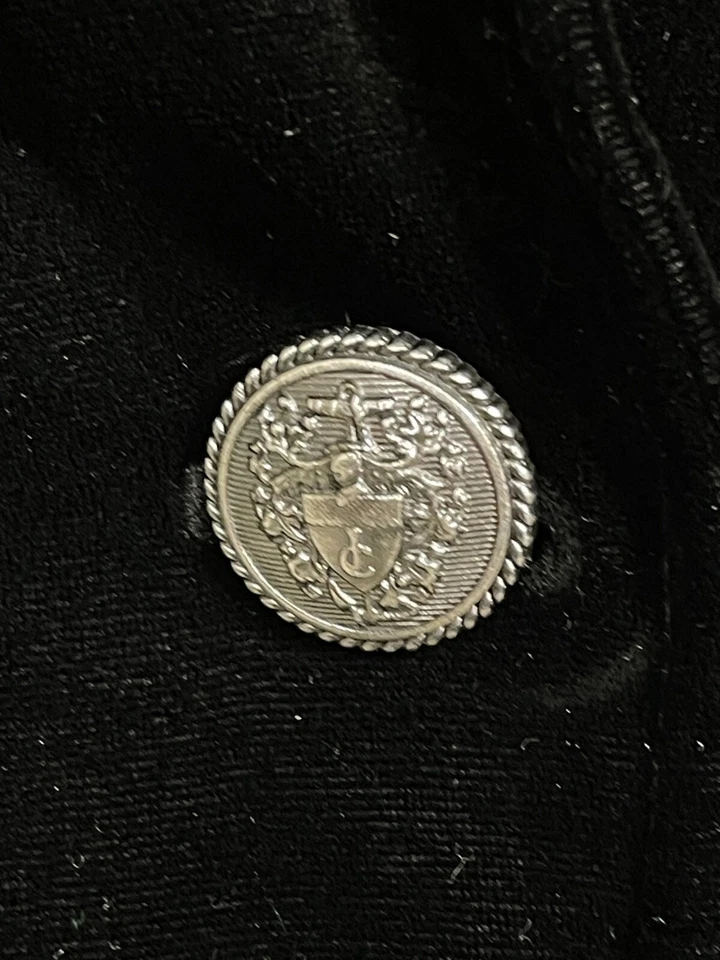 Chaqueta Blazer Juicy Couture Pana Negra Dos Botones Para Mujer PEQUEÑA Foto 3 de 4