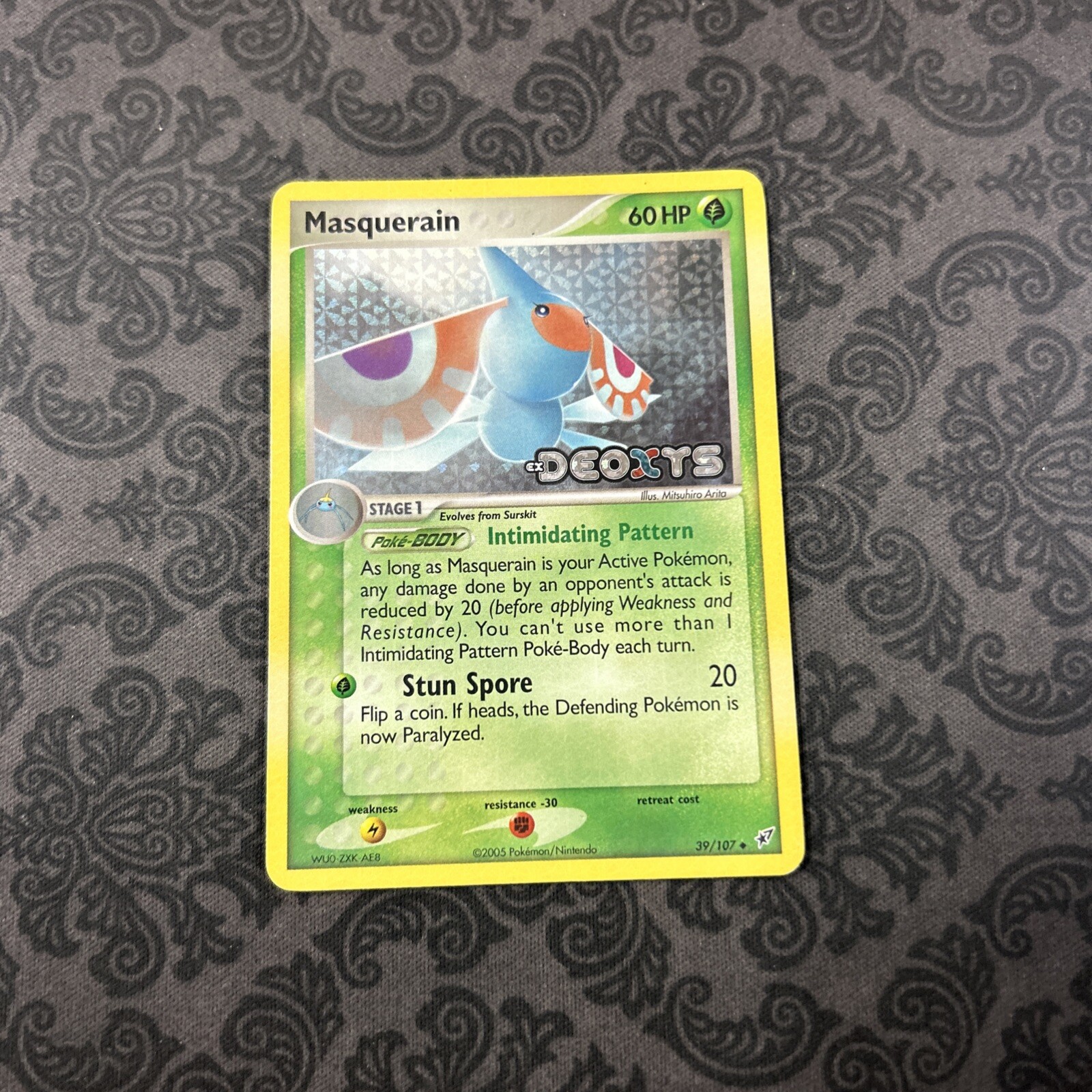 Masquerain 39/107 Ex Deoxys Holo Uncommon Stamped Pokemon Trading Card