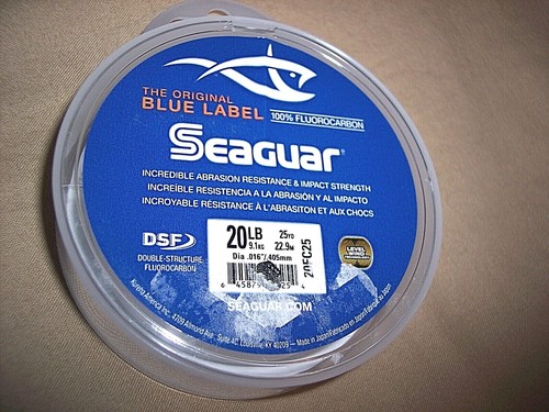 Seaguar Fishing Line Blue Label 20 Lb. Test Fluorocarbon Fishing Line 25 Yards - Picture 2 of 7